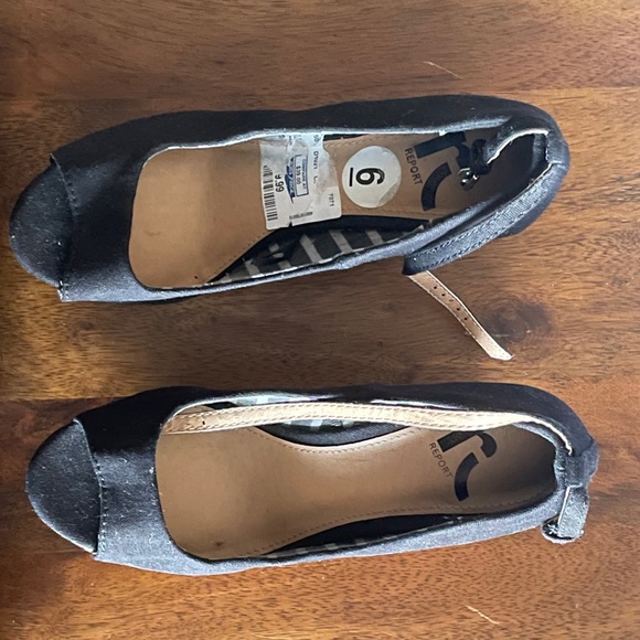 black open toe cork wedges worn only a few times - Picture 3 of 4